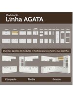 Armário de cozinha compacta 190cm com cristaleira branco agata madesa 01