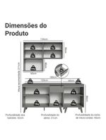 Armário de cozinha compacta 180 cm cinza nice madesa 02