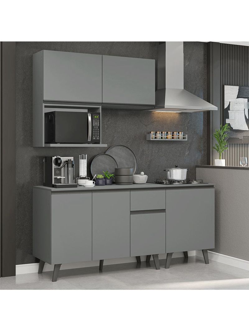 Armário de cozinha compacta 180 cm cinza nice madesa 02