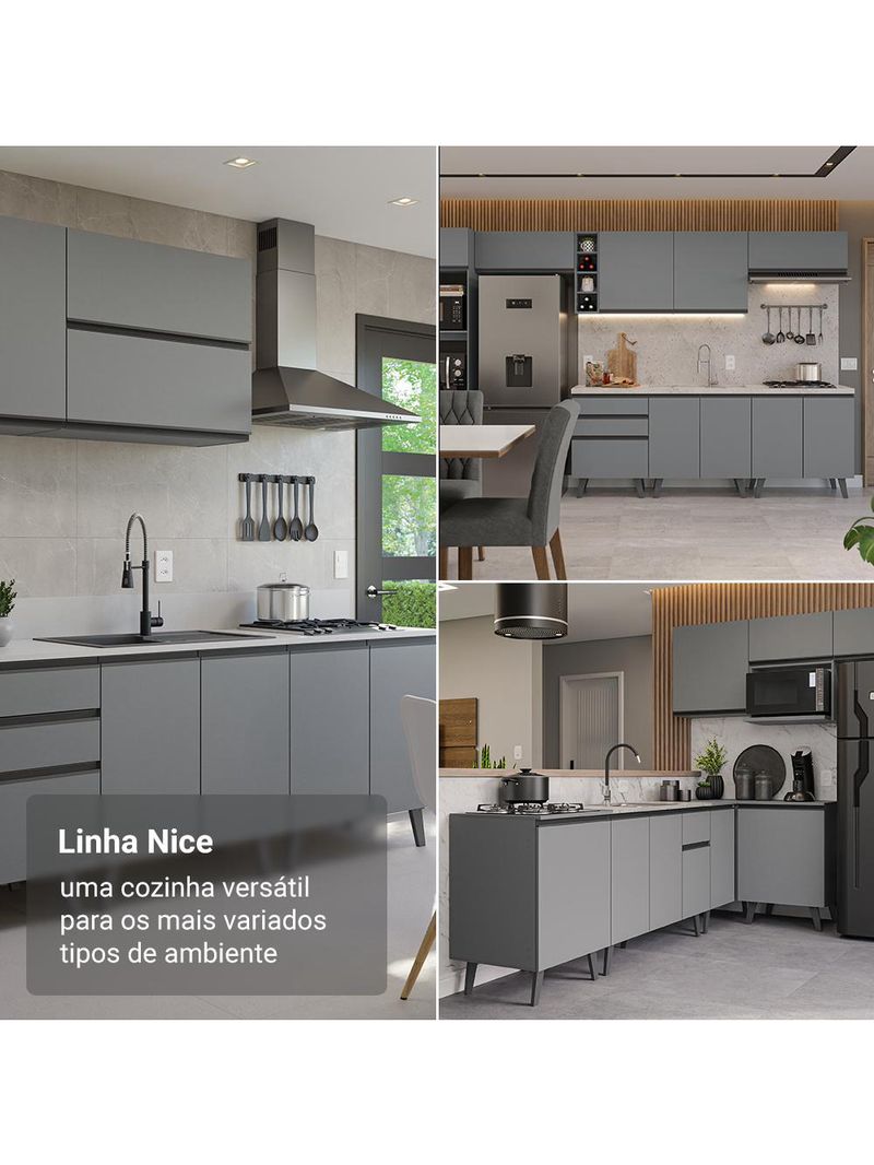 Armário de cozinha compacta 180 cm cinza nice madesa 02