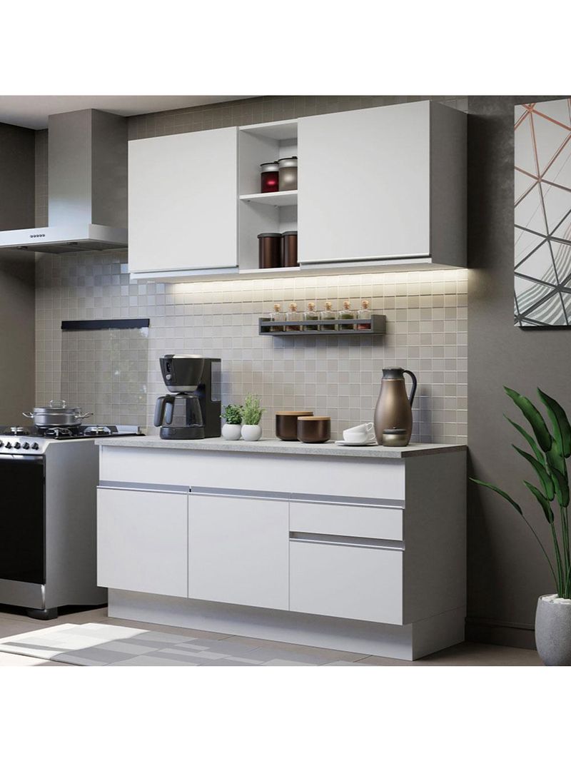 Armário de cozinha compacta 150cm branco glamy madesa 01