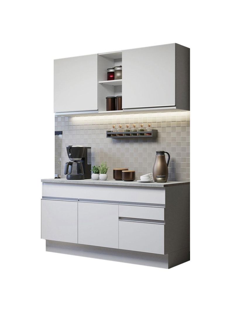 Armário de cozinha compacta 150cm branco glamy madesa 01
