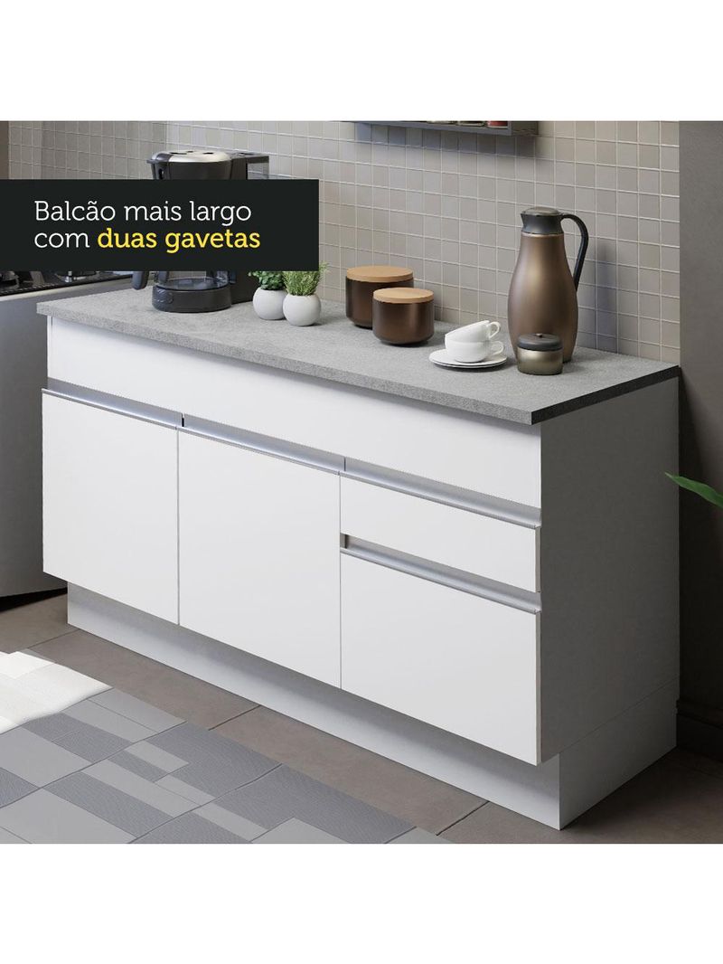 Armário de cozinha compacta 150cm branco glamy madesa 01