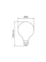 Lâmpada Led Stella Filamento Balloon Milky G95 7w E27 Bivolt 3000k - Luz Amarela
