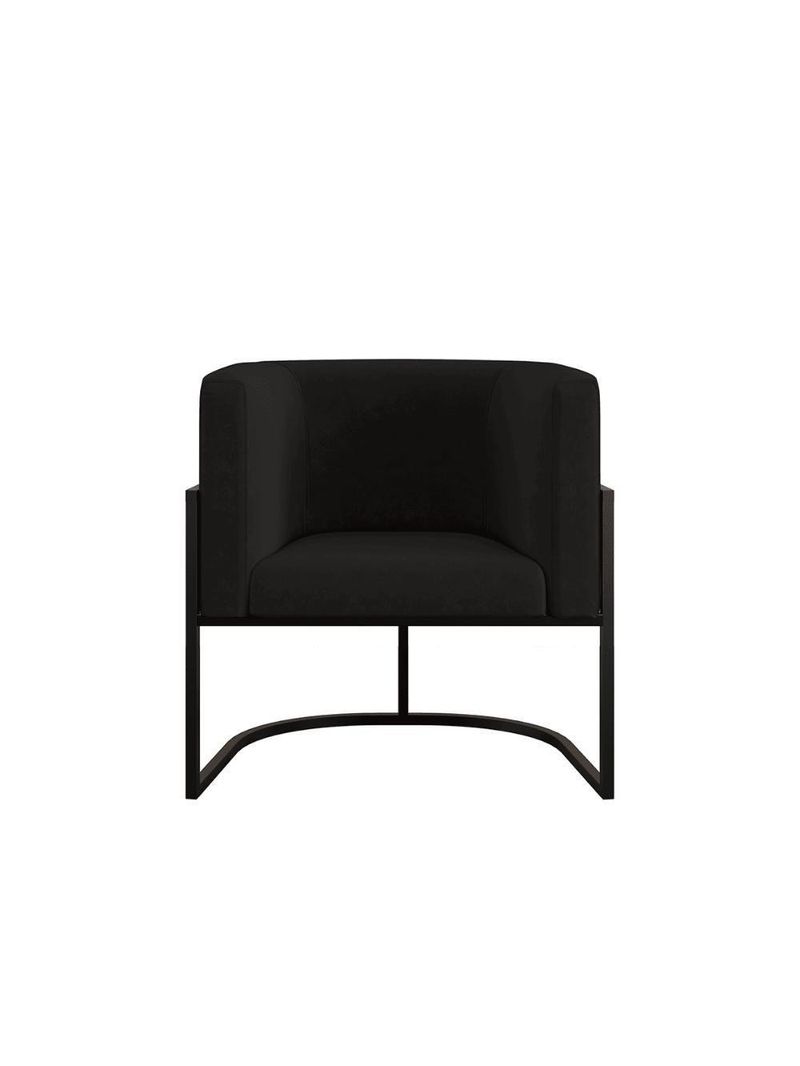 Kit 2 Poltronas + Sofá 2 Lugares Base De Metal Black Balaqui Preto