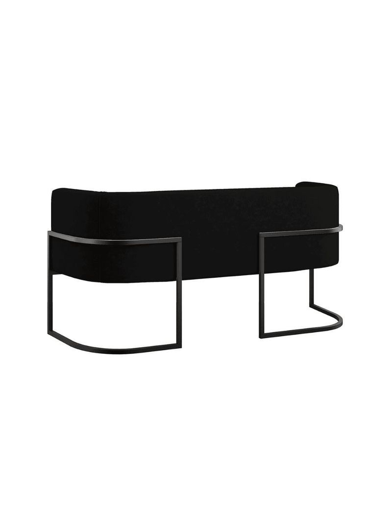 Kit 2 Poltronas + Sofá 2 Lugares Base De Metal Black Balaqui Preto