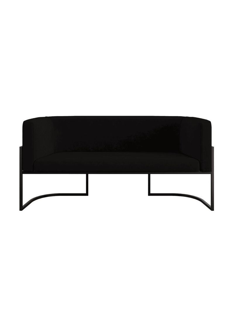 Kit 2 Poltronas + Sofá 2 Lugares Base De Metal Black Balaqui Preto