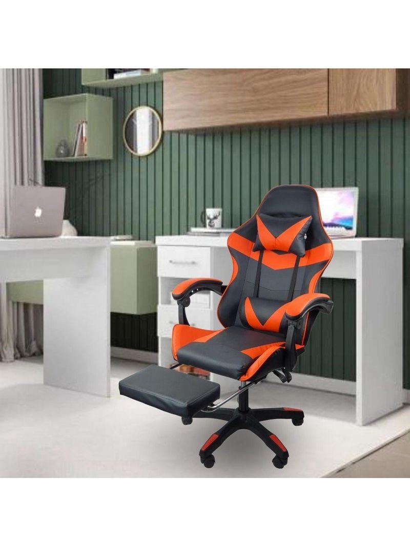 Cadeira Gamer Stillus Ergonômica Com Apoio Para Os Pés Vermelho