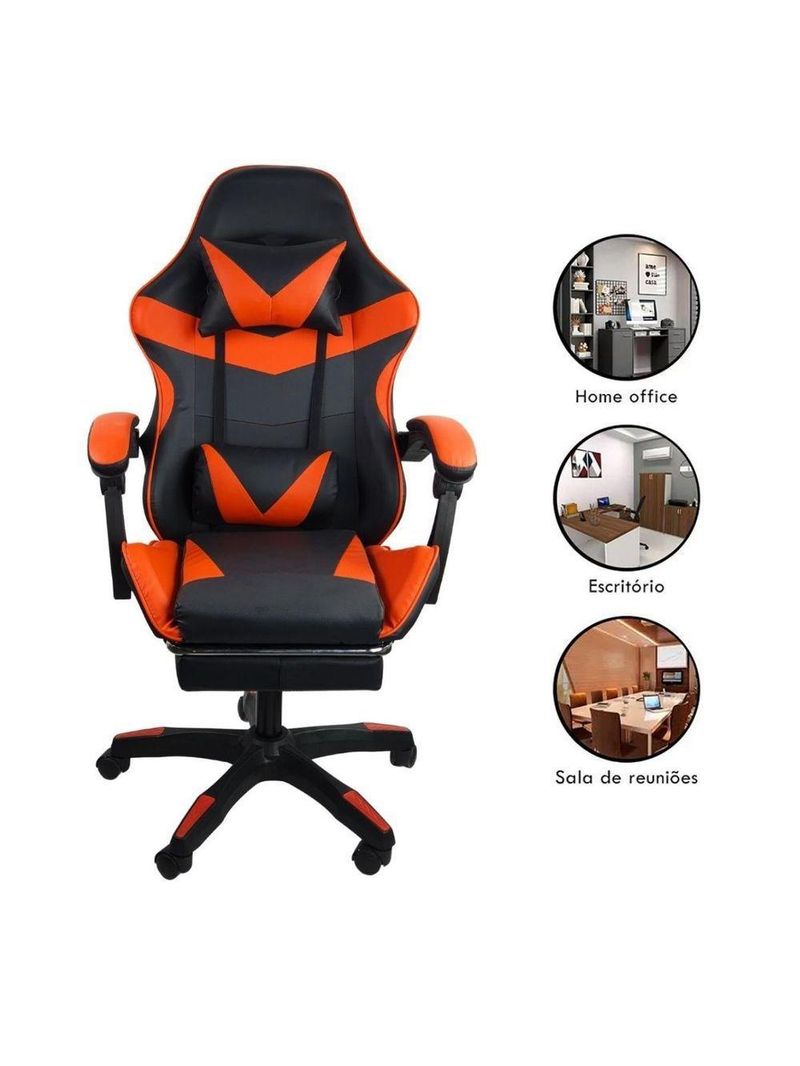 Cadeira Gamer Stillus Ergonômica Com Apoio Para Os Pés Vermelho