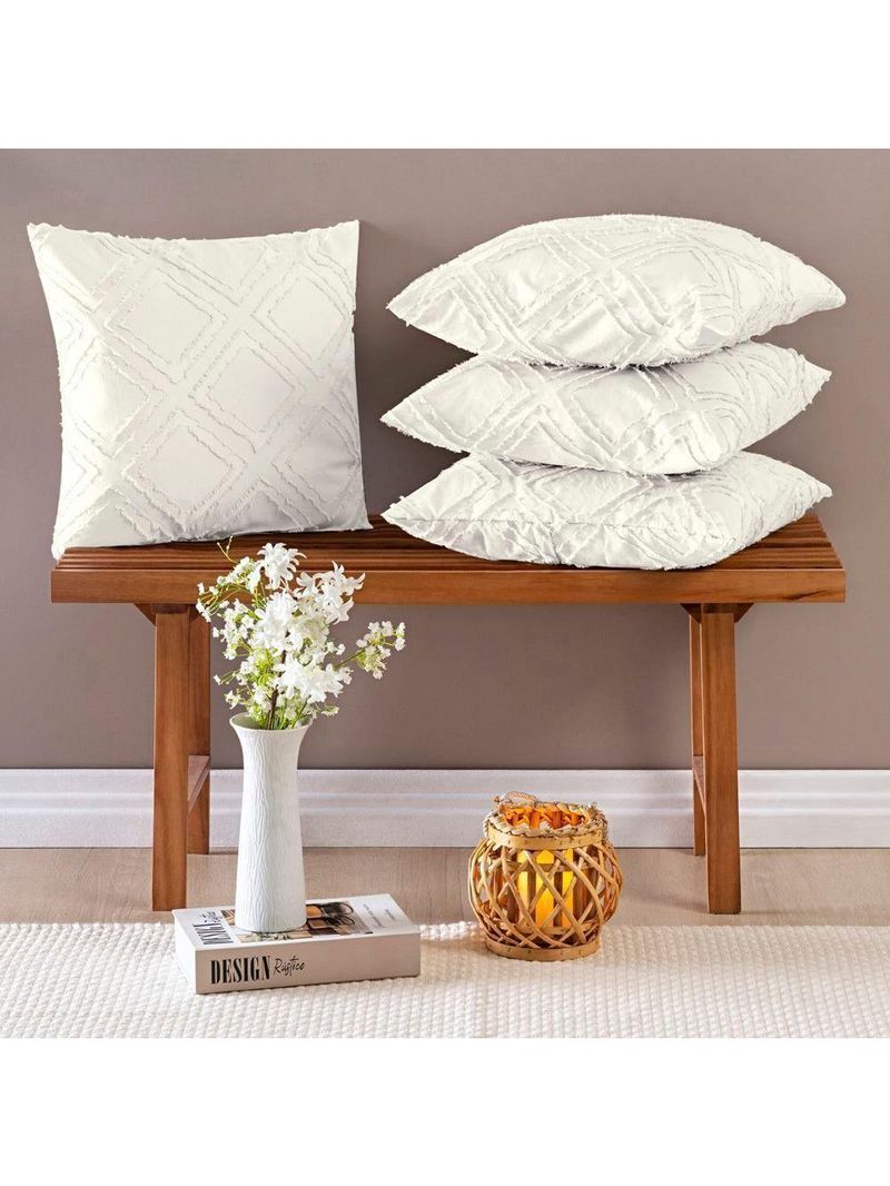 Capas De Almofadas Aveline 45cm X 45cm 04 Peças - Off White