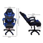 Cadeira Gamer Stillus Ergonômica Com Apoio Para Os Pés Azul