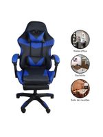 Cadeira Gamer Stillus Ergonômica Com Apoio Para Os Pés Azul