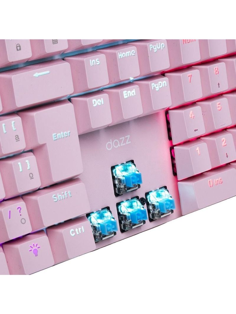 Teclado Mecânico Gamer Dazz Orion Essential Rgb Switch Yh Blue Abnt2 Rosa D62000132