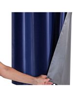 Cortina Blackout Pvc Com Tecido Voil Xadrez 2,00 M X 1,40 M - Marinho