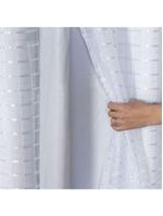 Cortina Blackout Pvc Com Tecido Voil Xadrez 2,80 M X 2,30 M - Branco