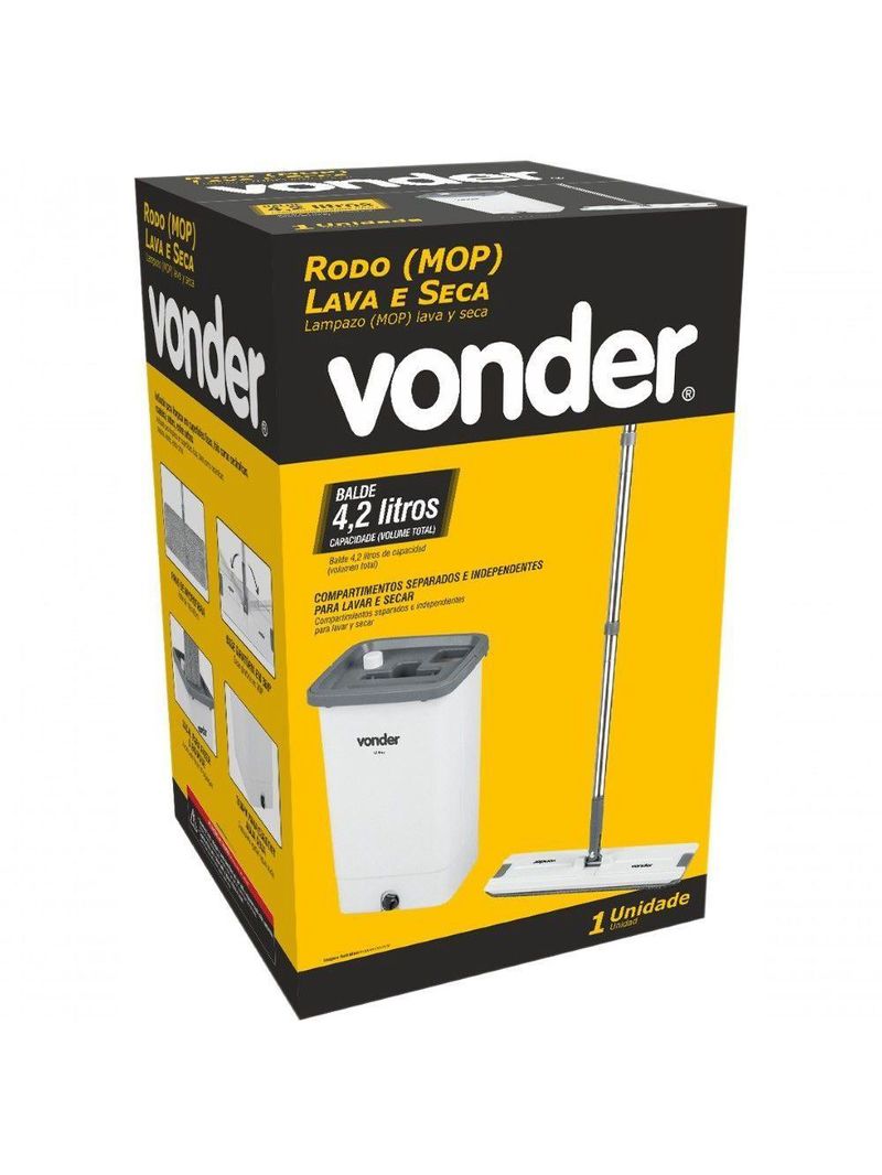 Rodo Mop Lava E Seca Com Balde 4,2 Litros Vonder