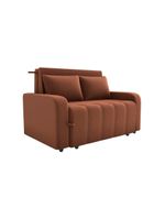 Sofá Cama Compacto 2 Lugares 1,38 Larg Amora New Matrix Veludo Ferrugem