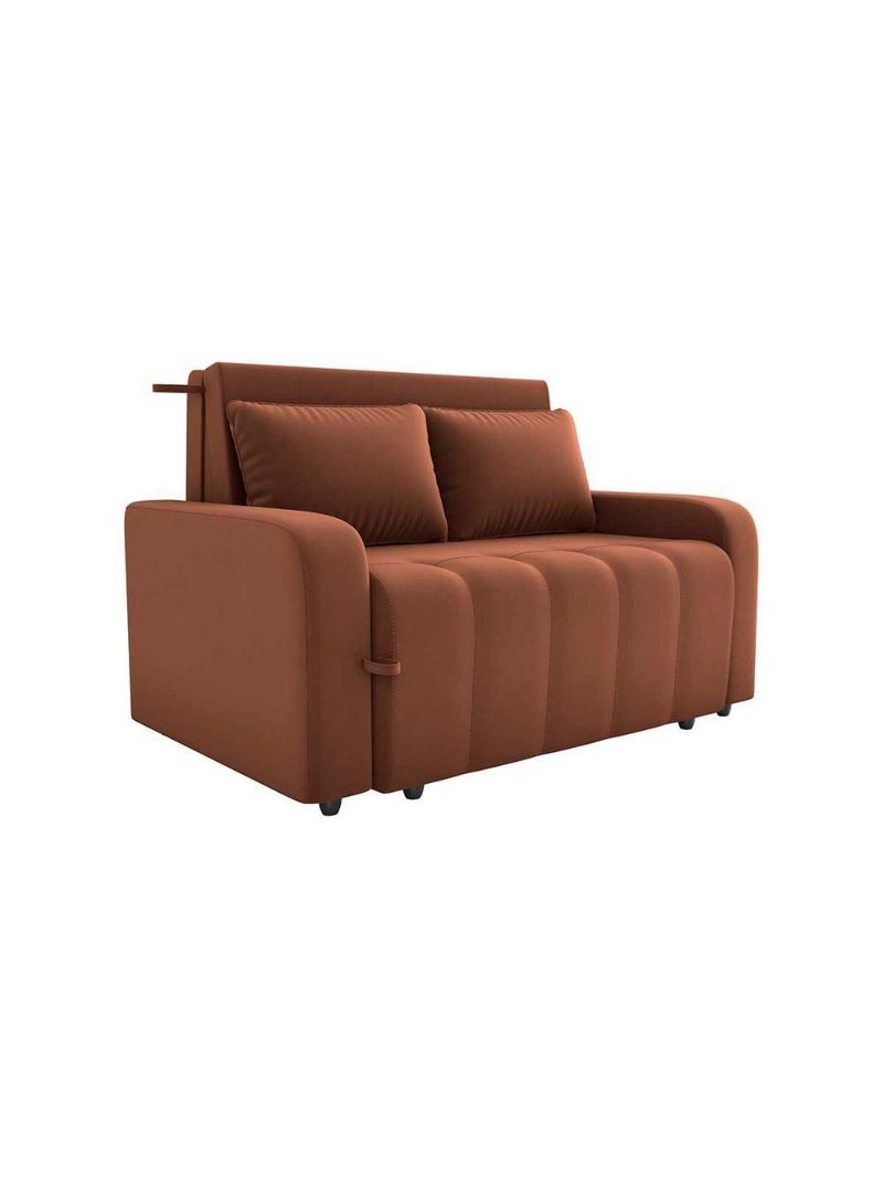 Sofá Cama Compacto 2 Lugares 1,38 Larg Amora New Matrix Veludo Ferrugem
