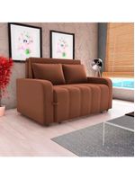 Sofá Cama Compacto 2 Lugares 1,38 Larg Amora New Matrix Veludo Ferrugem