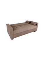 Sofá Cama 3 Lugares Reclinável Casal Premium 2,03 Larg Lavinia Matrix Boucle Marrom