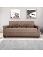 Sofá Cama 3 Lugares Reclinável Casal Premium 2,03 Larg Lavinia Matrix Boucle Marrom