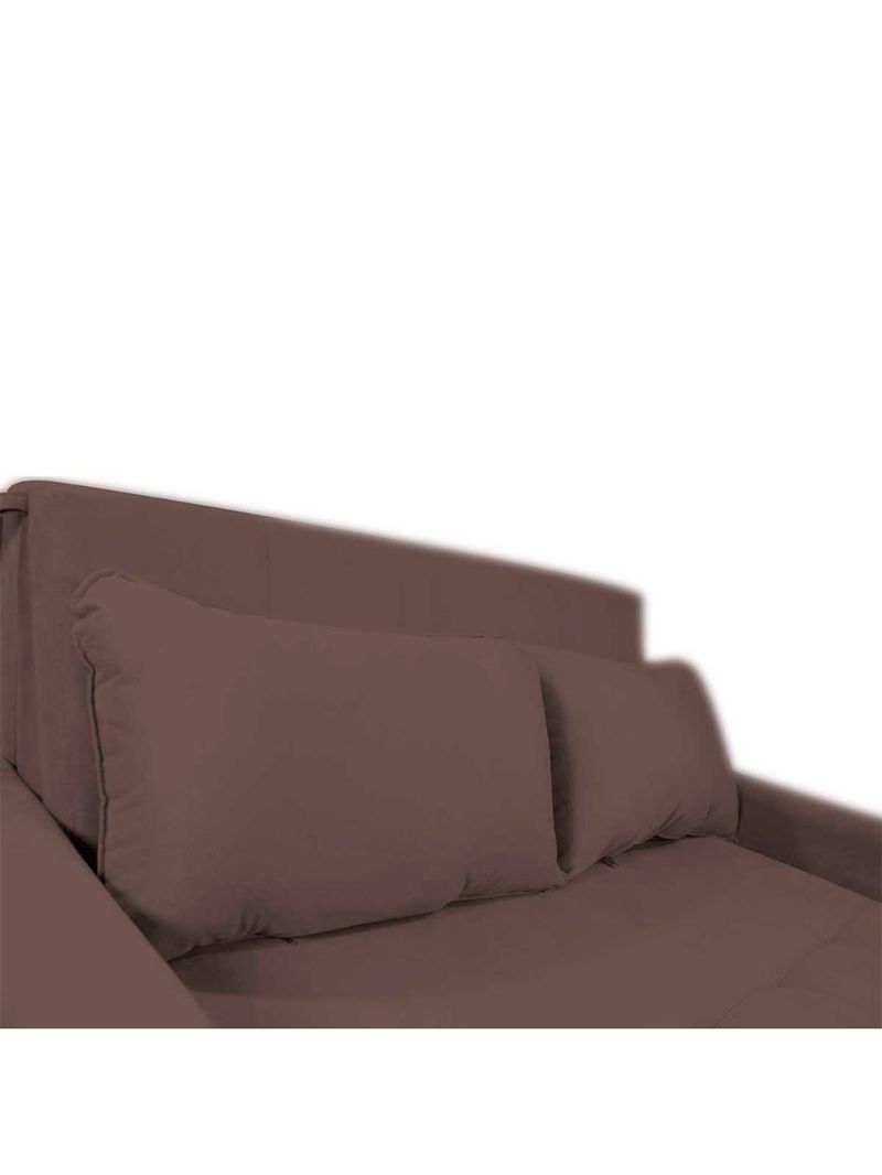 Sofá Cama Compacto 2 Lugares 1,38 Larg Amora New Matrix Suede Marrom