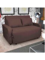 Sofá Cama Compacto 2 Lugares 1,38 Larg Amora New Matrix Suede Marrom