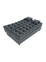 Sofá Cama 3 Lugares Casal Confortável 1,85 Larg Duda Matrix Veludo Cinza