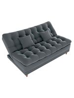 Sofá Cama 3 Lugares Casal Confortável 1,85 Larg Duda Matrix Veludo Cinza