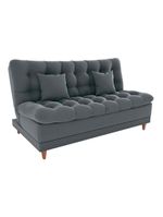 Sofá Cama 3 Lugares Casal Confortável 1,85 Larg Duda Matrix Veludo Cinza