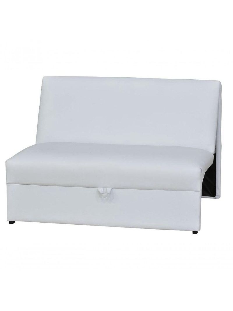 Sofá Cama 2 Lugares Compacro Sem Braço 115 Larg Malu Matrix Sintetico Branco