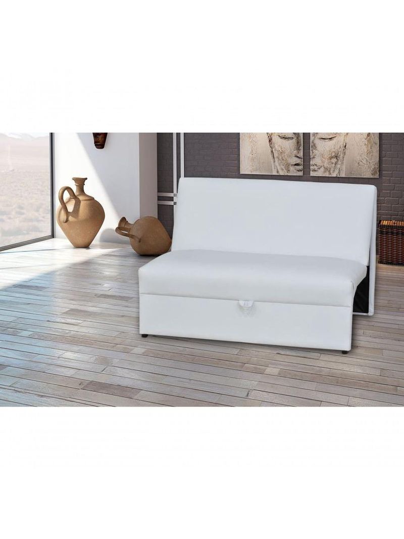 Sofá Cama 2 Lugares Compacro Sem Braço 115 Larg Malu Matrix Sintetico Branco