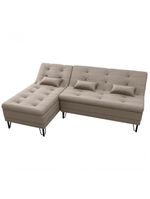 Sofá Cama 3 Lugares Com Chass Casal Luxo Premium Nice Matrix Veludo Capuccino