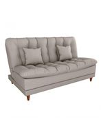 Sofá Cama 3 Lugares Casal Confortável 1,85 Larg Duda Matrix Linho Cinza