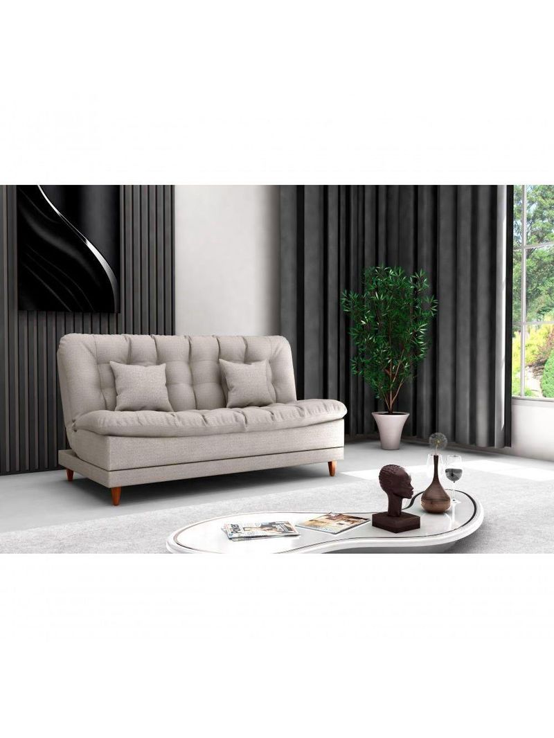 Sofá Cama 3 Lugares Casal Confortável 1,85 Larg Duda Matrix Linho Cinza