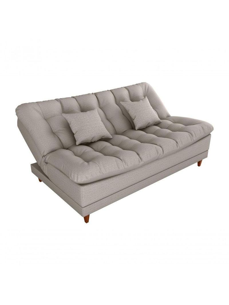 Sofá Cama 3 Lugares Casal Confortável 1,85 Larg Duda Matrix Linho Cinza