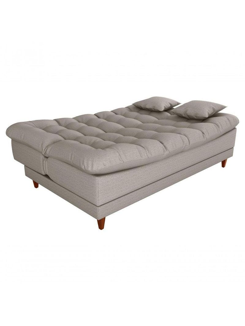 Sofá Cama 3 Lugares Casal Confortável 1,85 Larg Duda Matrix Linho Cinza