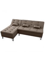 Sofá Cama 3 Lugares Com Chass Casal Luxo Premium Nice Matrix Veludo Marrom