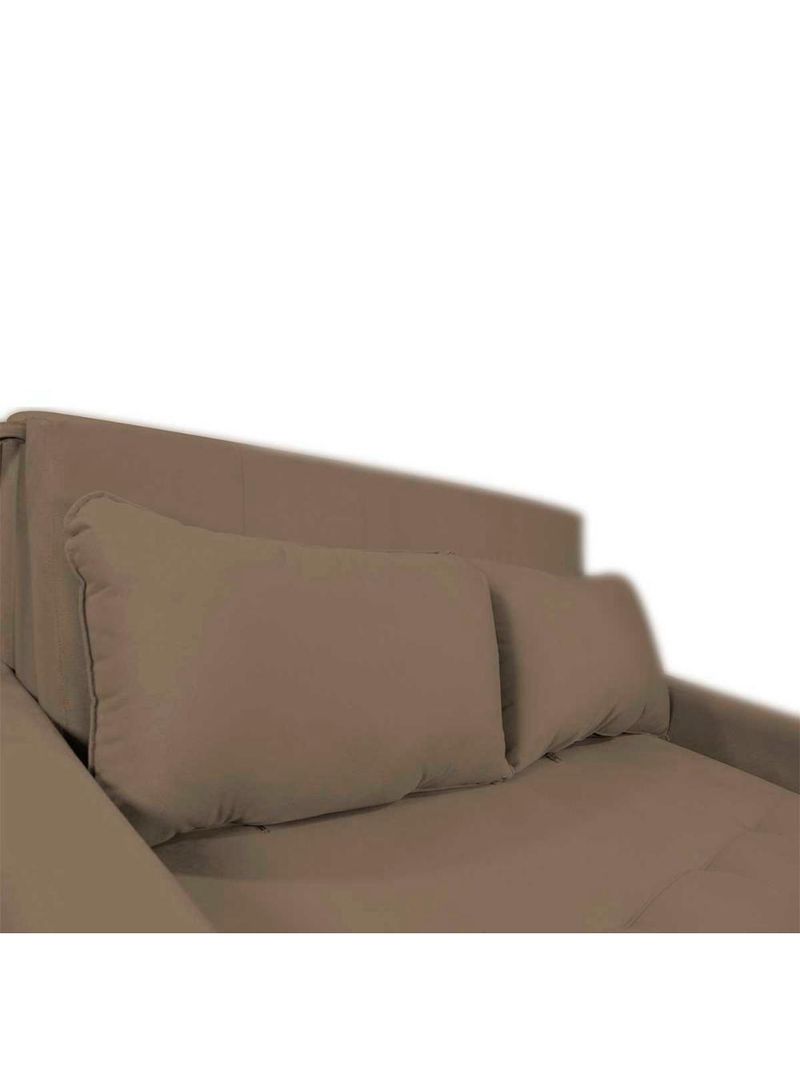 Sofá Cama Compacto 2 Lugares 1,38 Larg Amora New Matrix Suede Capuccino