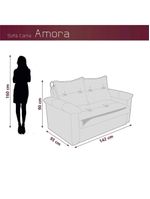Sofá Cama Compacto 2 Lugares 1,38 Larg Amora New Matrix Suede Capuccino