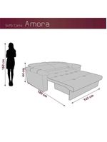 Sofá Cama Compacto 2 Lugares 1,38 Larg Amora New Matrix Suede Capuccino