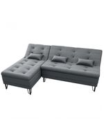Sofá Cama 3 Lugares Com Chass Casal Luxo Premium Nice Matrix Veludo Cinza