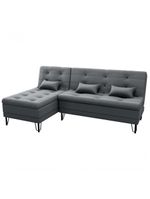 Sofá Cama 3 Lugares Com Chass Casal Luxo Premium Nice Matrix Veludo Cinza