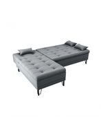 Sofá Cama 3 Lugares Com Chass Casal Luxo Premium Nice Matrix Veludo Cinza