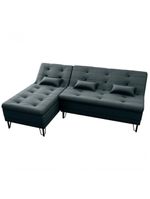 Sofá Cama 3 Lugares Com Chass Casal Luxo Premium Nice Matrix Veludo Preto