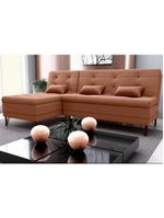 Sofá Cama 3 Lugares Com Chass Casal Luxo Premium Nice Matrix Veludo Ferrugem