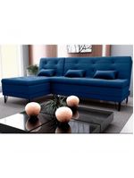 Sofá Cama 3 Lugares Com Chass Casal Luxo Premium Nice Matrix Veludo Azul