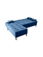 Sofá Cama 3 Lugares Com Chass Casal Luxo Premium Nice Matrix Veludo Azul