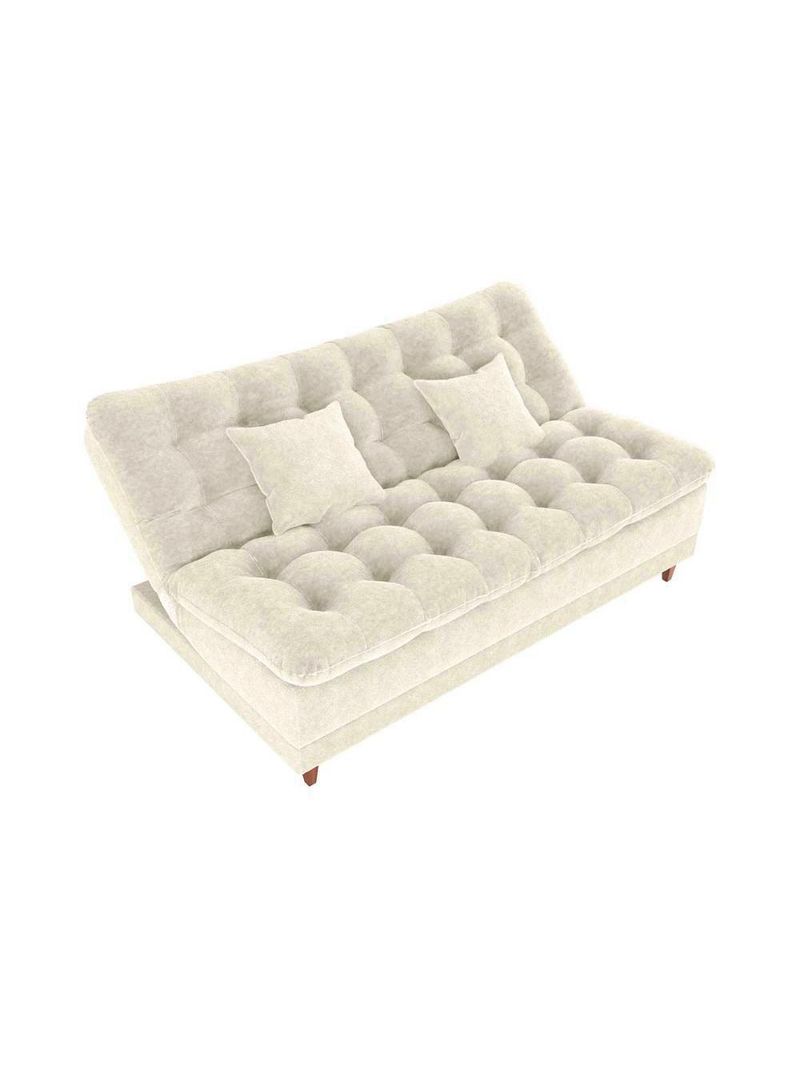 Sofá Cama 3 Lugares Casal Confortável 1,85 Larg Duda Matrix Boucle Bege