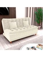 Sofá Cama 3 Lugares Casal Confortável 1,85 Larg Duda Matrix Boucle Bege